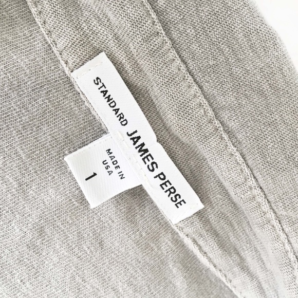 JAMES PERSE Gray 3/4 Sleeve Contrast Panel Shirt - Picture 5 of 12